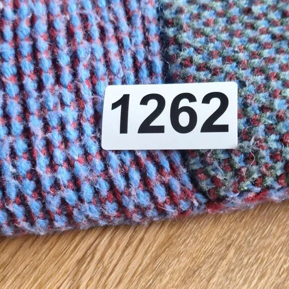 Bombas Merino Gripper Slippers Large Mens 10-12.5 Womens 12-14 Maroon Blue - Picture 9 of 9